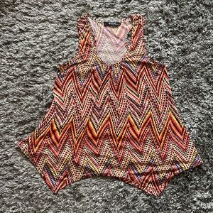 Neesha Size L multi colored racer back tank